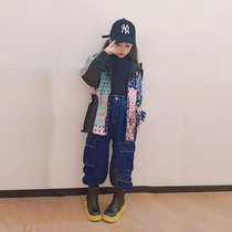 Male and female children Spring and Autumn hooded windbreaker coat Korean childrens clothing Middle School fashion cashew flower casual zipper jacket