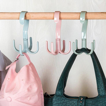 Multi-purpose scarf hanger belt bag storage shelf wardrobe cabinet plastic clothes hanging rack adhesive hook hanging hanger