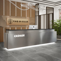 Custom stainless steel cashier Modern minimalist bar clothing store small light luxury front desk beauty salon reception desk