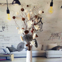 Dried flowers veins flowers ash natural branches decorate the living room floor-to-ceiling entrance partition window dried branches decorative flowers