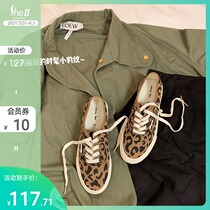 (sheii Su Yinyin)Fashionable little BAO WEN~new OG casual lace-up canvas shoes womens board shoes loafers