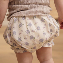 Three Colors Cordime Flowers Kids Bag Fart Pants Baby Girl Summer Thin pumpkin pants South Korea Benebene Bread Pants
