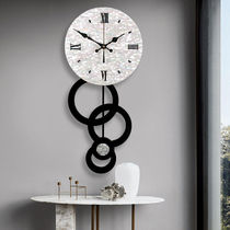 Wall clock living room modern simple quartz clock fashion atmosphere creative light luxury household net red Nordic clock vertical