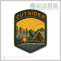 PDW Velcro American Camp Outsider Flash Morale Patch Camp bonfire Morale chapter