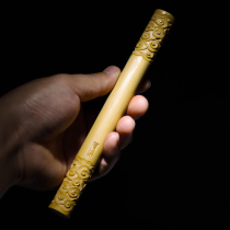  Hand-made custom bamboo carving old jade Bamboo Dharma figure Ruyi golden hoop Orchid solid bamboo collection pendulum play handle piece