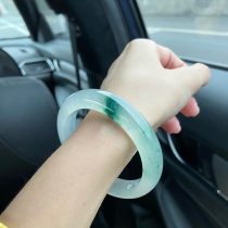 Ancient Cuijia Jade Bracelet Myanmar Natural a Goods High Ice Floating Flower Guifei Jade Bracelet Wide version Girl Fine