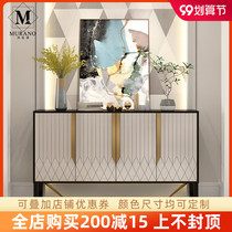 Italian light luxury porch cabinet entrance hall door decoration cabinet modern sideboard partition cabinet American shoe cabinet solid wood furniture
