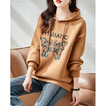 Foreign trade original single Italian first-line big-name cut womens clearance export embroidery hooded sweater womens loose top