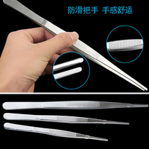 201 stainless steel round head tweezers with teeth kitchen edible long fixture repair gardening tools accessories clip long pliers