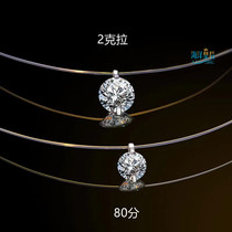 18k platinum AU750 import Mozambique Diamond 80 fen 2 Karat single zuan xiang lian people line contact choker female