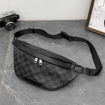 2020 new men and women fashion Joker shoulder bag cross bag chest leather Plaid Tide brand running bag backpack