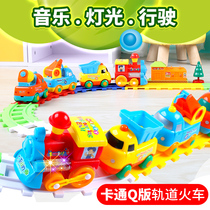 Childrens assembly electric track engineering vehicle toy set train car puzzle baby 1-3-boy cartoon