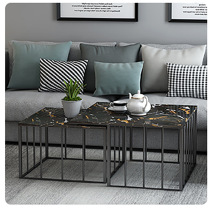 Nordic living room creative sofa coffee table post-modern light luxury marble coffee table combination Net red beverage store table