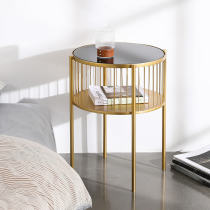 Modern simple luxury living room side a few creative round coffee table Nordic iron bedside table iron workshop