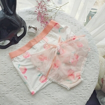 Peach strawberry fruit flavor ~ pure desire sexy couple underwear cute lace mesh male four corner girl breifs