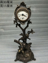 Exquisite antiques miscellaneous metal pure copper brass mechanical clocks retro branch clock ornaments