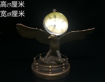 Antique antique pure copper Dapeng winged clock ornaments brass eagle watch crystal mechanical watch home accessories