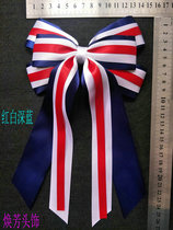 Flower ball aerobics cheerleading sports games red white and blue floral headdress headdress hair accessories leather band hair card head rope full mail