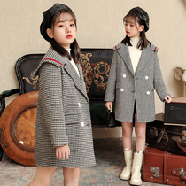 Girls woolen coat autumn and winter New Korean version of Chinese childrens cashmere and cotton foreign-style childrens double-sided woolen coat