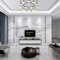 Bamboo Wood Fiber TV Background Wall Imitation Marble Veins Modern Minimalist Living-room Atmospheric Decoration Quick Fit Integrated Wall Panel