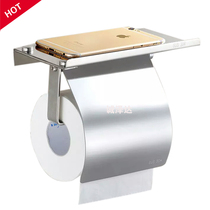 Punch-free tissue box toilet black tissue holder 304 steel toilet roll paper tube bathroom wall-mounted hand paper holder