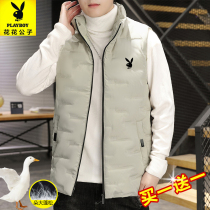 Flower Playboy men upright collar pure cotton duvet cotton marchia jacket autumn and winter teenagers sleeveless shoulder trendy horse holder