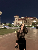 momoshero top design sense early autumn Irish barn palace lantern sleeve romantic black lace top