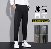 Cashmere pants men's winter clothes spring and autumn new slim padded trousers men's business casual trousers men's