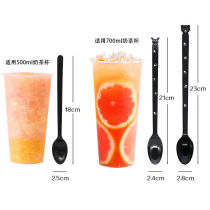Disposable spoon Plastic long handle independent packaging milk tea spoon burnt grass smoothie ice cream thickened spoon