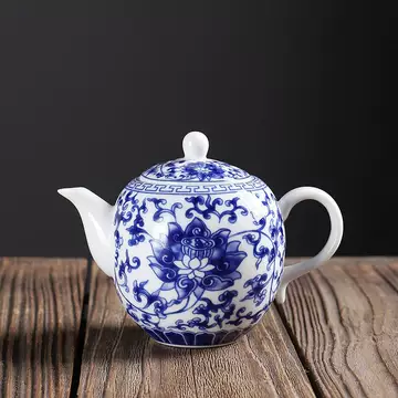 青花双喜懺纏枝蓮茶壺 茶道具 香道具 装飾品 工芸品 美術品 置物 青花双喜懺纏枝蓮茶壺 茶道具 香道具 装飾品 工芸品 美術品