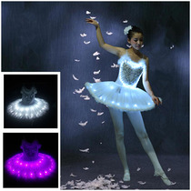 Luminous dance costume fluorescent ballet skirt adult performance LED wedding performance costume Starlight children puffy skirt