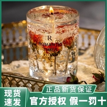 Real flower jelly wax essential oil scented candle home bedroom sleep birthday romantic gift box with hand gift