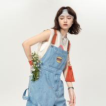 motwantedlab Splash Ink Paint Retro Couple American Casual Loose Denim Back With Pants Boomer