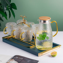 Cold kettle summer household water large capacity high temperature resistant hammer glass tie pot cold kettle boiling water cup teapot