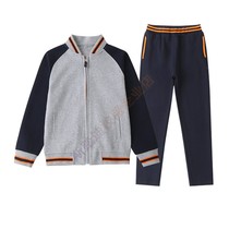 Spring and autumn primary and secondary school students kindergarten uniform school uniform zipper baseball uniform childrens college English sports suit