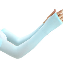 Summer ice cool sleeve sunscreen gloves womens UV protection thin extended ice silk mens hand arm breathable outdoor products