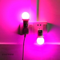 LED plug-in night light atmosphere bedroom blue photo complement light pink colorful tremolo with purple Net red light