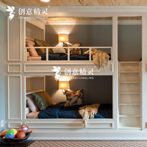 Multi-combination high and low bed B & B four up and down mother bed creative solid wood childrens bed can be customized Bin private na furniture