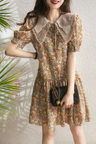 Foreign trade original single Italian womens clothing surplus single foreign single clearance export European goods embroidery lapel doll collar dress summer
