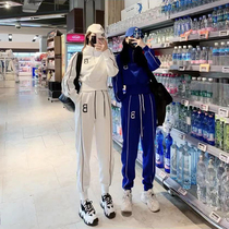 Sports Suit Women Spring Autumn 2022 New Pop Display Slim Fried Street Fashion Temperament Sweatshirt Leisure Two Sets of Tide Cards