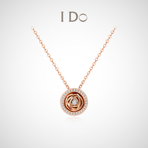 (Spot)I Do Flower Series 18K Gold Diamond Necklace Female Pendant Jewelry Official