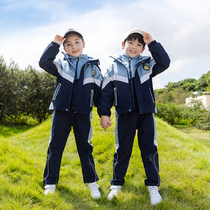 Orange charge uniforms school uniforms for primary school students autumn and winter New thickened three-in-one childrens class uniforms kindergarten uniforms