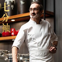 Senior chefs overalls sleeves autumn and winter mens hotels restaurants Kitchen restaurants padded customization