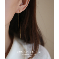 Little Acc long ~ ear line 925 pure silver flow Supole simple earrings Multi-ear piercings with extreme minimalist ear accessories 35