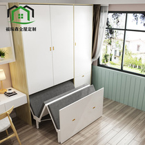Clothes cabinet bed integrated multifunctional folding invisible bed small apartment space saving sliding door wardrobe drawing bed