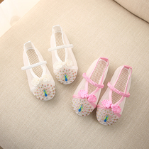 Costume net shoes Hanfu shoes Summer little girl children hollow shoes Baby girl embroidered shoes Chinese style sandals
