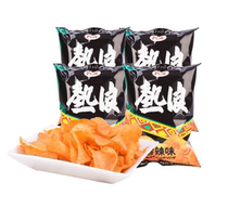 Sizhou heat wave spicy barbecue flavor tomato flavor potato chips 90g*16 packs of snacks Sizhou Heat Wave potato chips