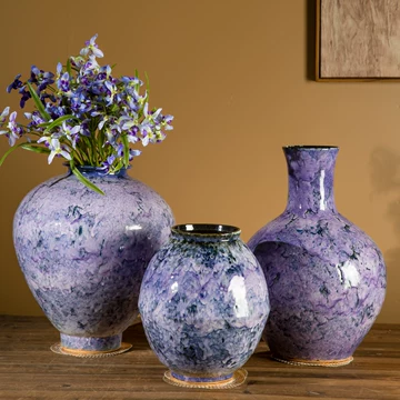 淡い紫色の陶器製花瓶 紫釉花卉陶瓷花瓶-紫釉花卉陶瓷花瓶促销价格、紫釉花卉陶瓷花瓶品牌- 淘宝