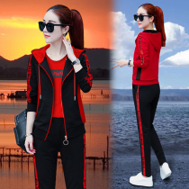 Sportswear Casual Suit Women 2021 Spring Autumn New Womens Clothing Loose Sweatshirt Three Sets Big Code Display Slim Fashion Tide