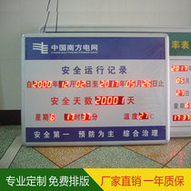 Safety production operation record days cumulative reveal card prompt Kanban positive countdown LED Electronic Display